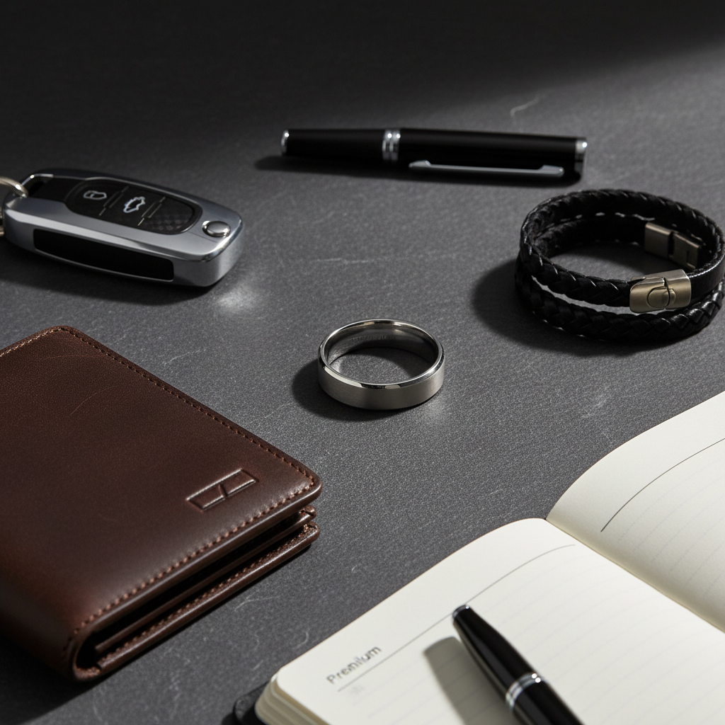 Argent Line Titanium Ring – Brushed Satin Band with Polished Edges