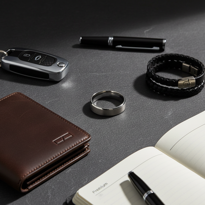 Argent Line Titanium Ring – Brushed Satin Band with Polished Edges