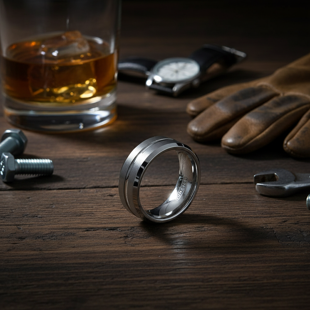 Tungsten ring lifestyle photo