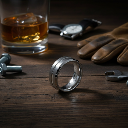 Tungsten ring lifestyle photo